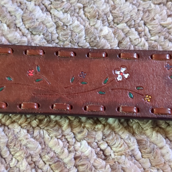 Vintage floral fossil belt women's size 8 - Picture 4 of 6